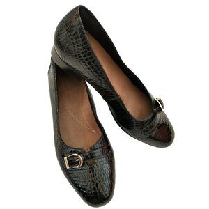Clarks Artisan Women's Shoes Keesha Raine Low Pump Black Leather - 9M